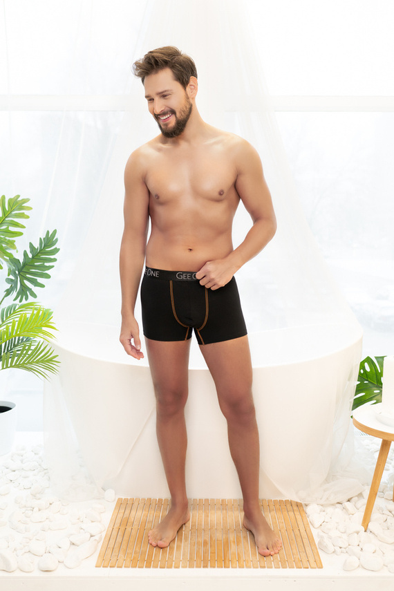 Fluo Herren Boxershorts Italian Fashion - schwarz/fluo orange