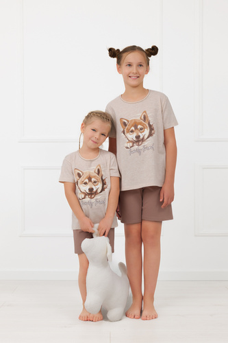 Mädchen Pyjama Shiba Italian Fashion 100% Baumwolle Shorts