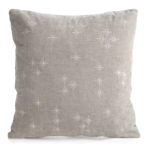 CHP308 Eurofirany Weihnachtskissenbezug 45x45 mit 3D-Pailletten Sternen beige