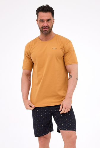 Herrenpyjama Cornette 326/317 Fox 2 honig – Baumwolle, kurze Ärmel, bequem und stilvoll