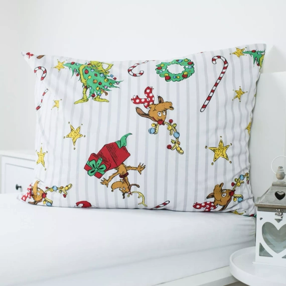 Bettwäsche Grinch Grinchmas JF24 140x200 100% Baumwolle Grinch Schloss