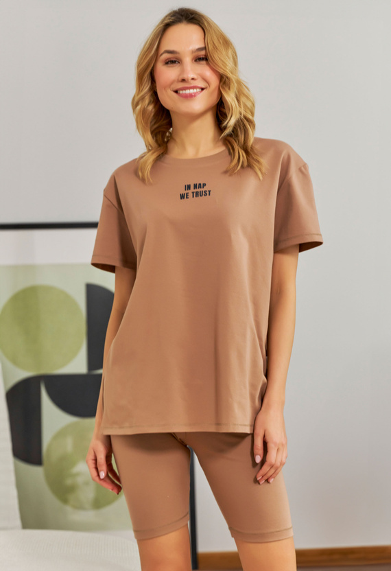5382 Doctor Nap Damen-Pyjama – Holz (beige)