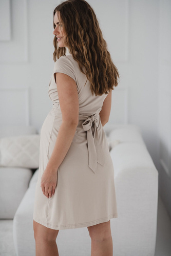 Loop Umstands- und Stillkleid, Kurzarm, Milk&Love, hellbeige