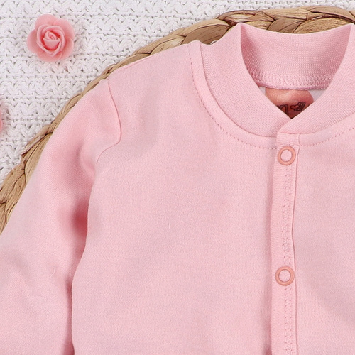 ABN-5429 Bunte Blumen Sweatshirt mit Reißverschluss aus Bio-Baumwolle Nini Pink