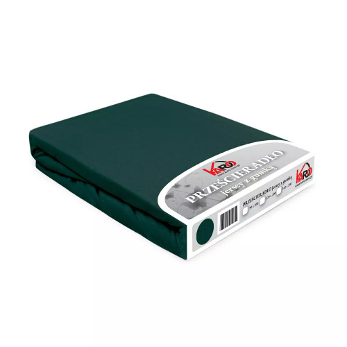 Constance Jersey-Spannbettlaken KARO – Flaschengrün 036