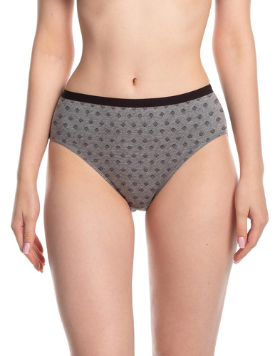 Damen-Slips Lama L-130 BI-10 – Baumwoll-Bikini, 3er-Pack in den Farben Graphit und Schwarz
