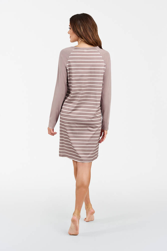 Oda Nachthemd Italian Fashion - Cappuccino Druck