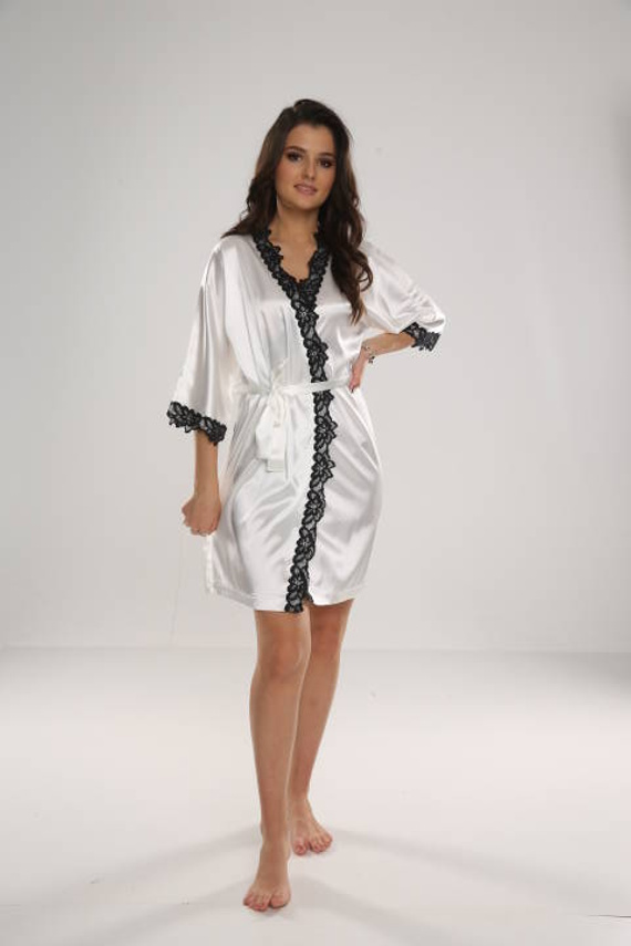 929 Kleoree Damenbademantel De Lafense - Perle