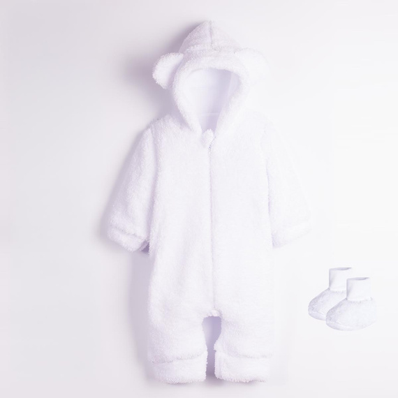 Nicol 225270 Baby-Overall mit Kapuze und Füßchen, Motiv Bär