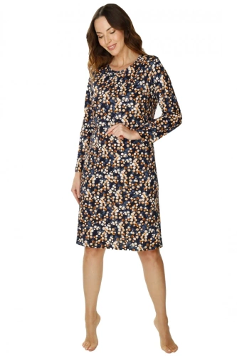 86675 Lucy Seagull Nachthemd, brauner Aufdruck