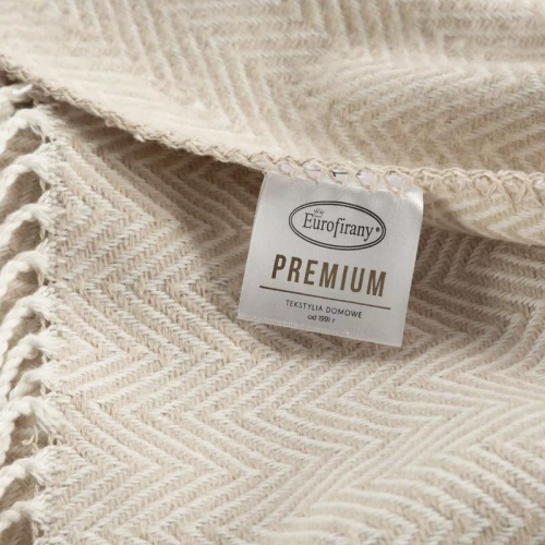 Plaid 7 Decke Tagesdecke mit Fransen Eurocurtains Beige