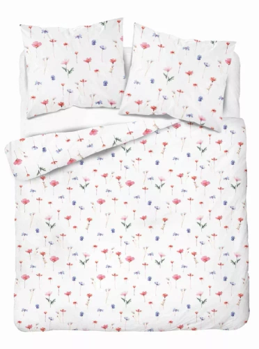 5486 B Detexpol Satin Stories Satinbettwäsche weiß - rosa | 100 % Baumwolle, Satinbindung, Reißverschluss, Geschenkverpackung