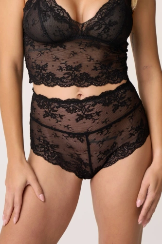 Damen-Slip Babell Night Whisper Schwarz, Spitzen, hoher Bund