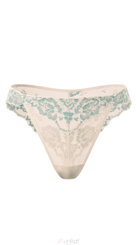 Bokserki Unikat Eloise in Beige-Grün, Spitze und Tüll, elegant