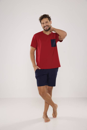 646 Kevin Herren Schlafanzug De Lafense - kastanienbraun