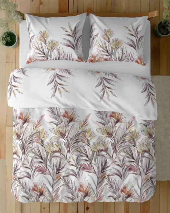 5504 B Baumwollbettwäsche Tropical Flowers Naturalis – Detexpol weiß