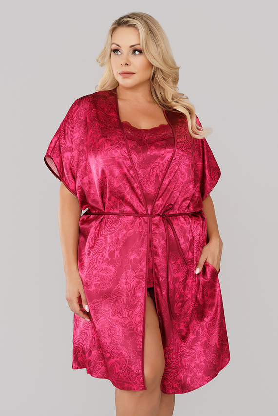 Impresja Damen Bademantel Italian Fashion burgundy