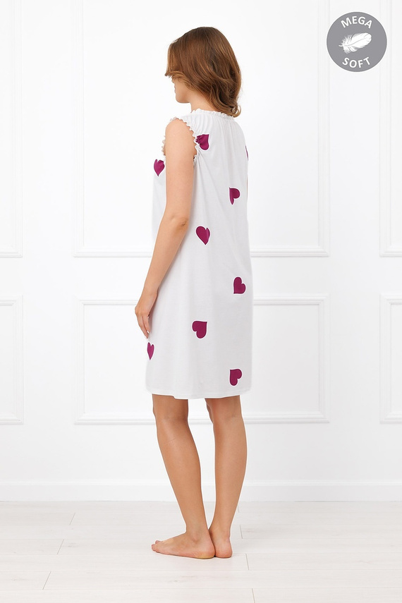 Italian Fashion Soul Stillnachthemd Mega Soft ecru mit Herzen