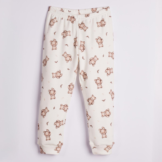227036 Nicol BENEK Kinder-Pyjama 100% Baumwolle cremefarben mit Bärenmuster