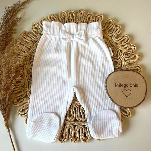 PG081 Mamatti gerippter Baby-Schlafanzug – weiß