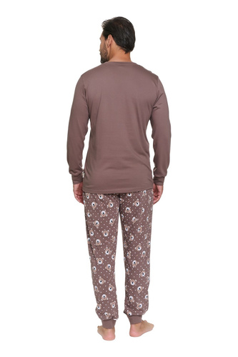 Doctor Nap 7508 Bear Club Damenpyjama braun 100% Baumwolle mit Bärenmotiv