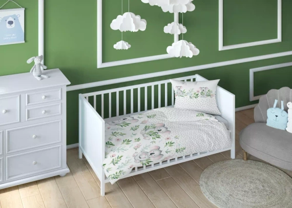 3269 A Land of Dreams Kinderbettwäsche aus Karo-Koala-Baumwolle