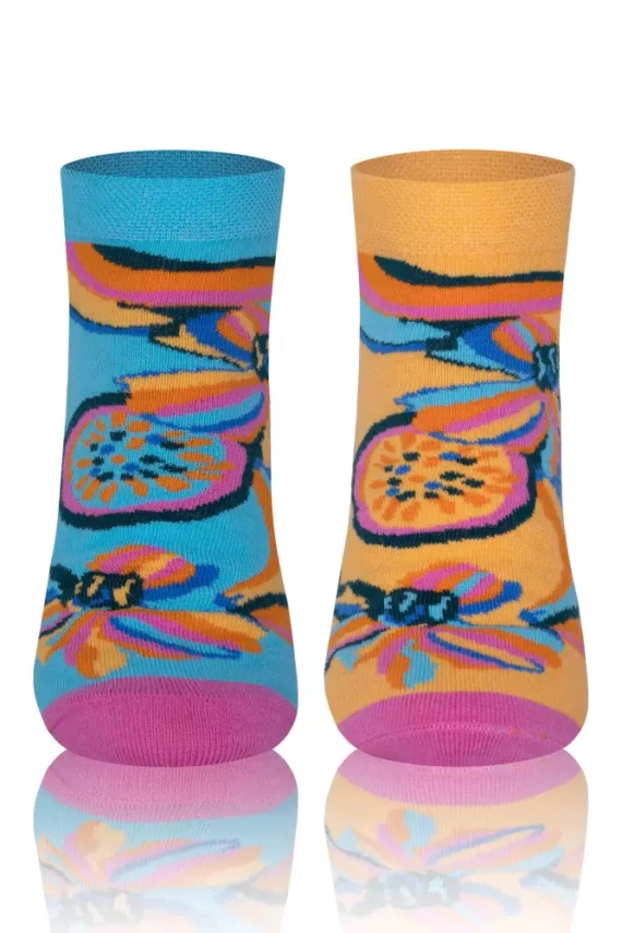 S141S Zanzi Fußsocken Italian Fashion - zerzaust/gelb/rosa