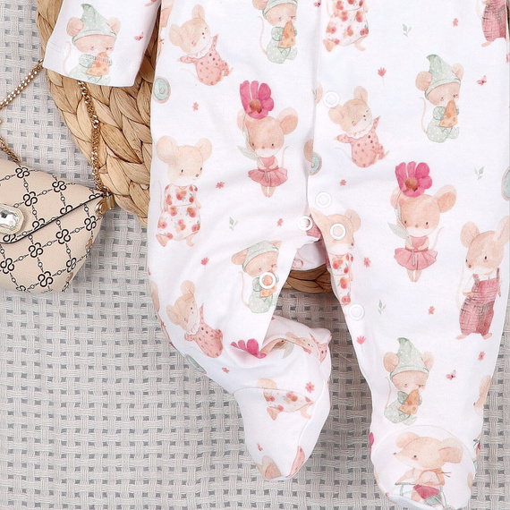 Baby-Strampler Nini Little Mouse 100% Bio-Baumwolle für Neugeborene