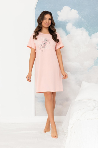 Nachthemd Regina 2002 Baumwolle kurzarm Print bequem Damen