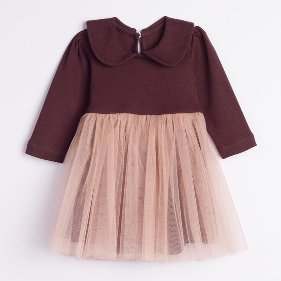 226167 Nicol HANIA Kleid mit Tüll beige braun langärmlig für Mädchen