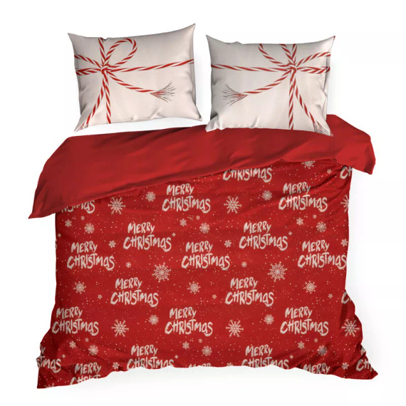 Kevin Merry Christmas Mikrofaser-Bettwäsche Eurocurtains rot