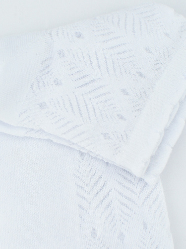 SB118 Jacquard Leaf Noviti Socken – weiß