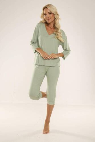725 Freya Damen Schlafanzug Forex - Erbse