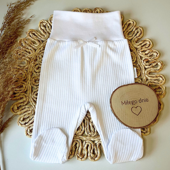 PD080 Mamatti gestreifter Baby-Schlafanzug – weiß