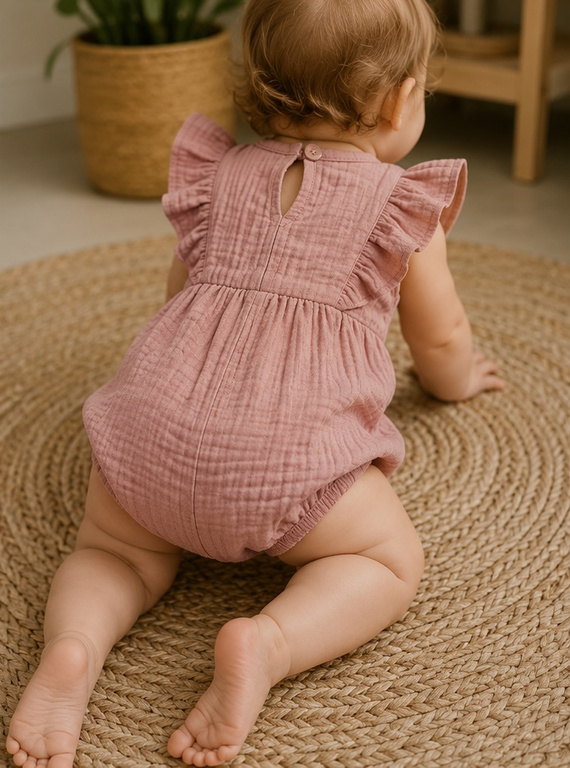RA50210 Mamatti Musselin-Strampler – schmutziges Rosa