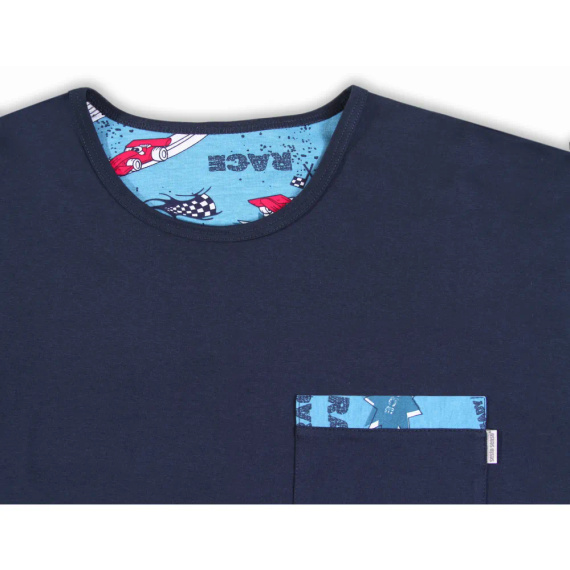 2660/10 Sesto Senso Herren-Pyjama und Hose mit langen Ärmeln – Marineblau