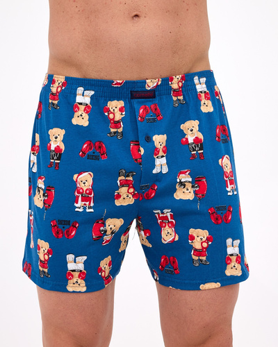 001/179 Cornette Classic Boxer Herren-Boxershorts – Baumwolle, bequem, mit lustigem Aufdruck, Marineblau