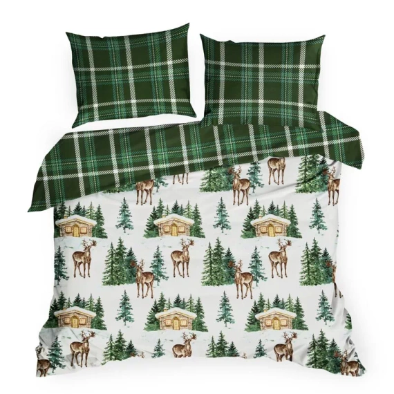 Weihnachtsbettwäsche Elsa Eurofirany beige 100% Baumwolle mit Reißverschluss