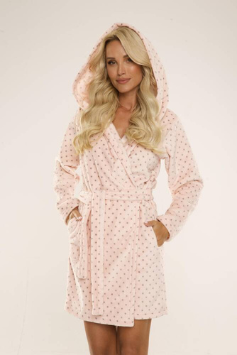 546 Melanie Damen Kurzer Bademantel Forex - Lachs