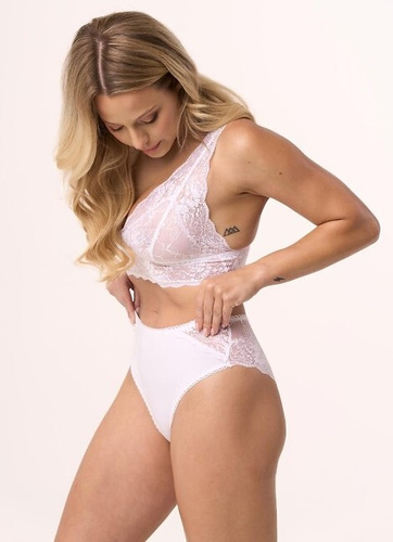 bbl 213 Babell weißes Höschen – Baumwolle, Spitzenrücken, elegante Damenunterwäsche