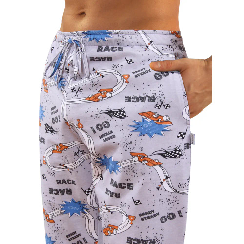 2660/09 Sesto Senso Herren-Langarmpyjama und Hose – Graphit