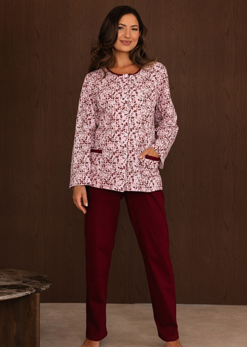 Damen-Pyjama Regina 4016 7/8 100% Baumwolle 7/8-Arm Komfort blau