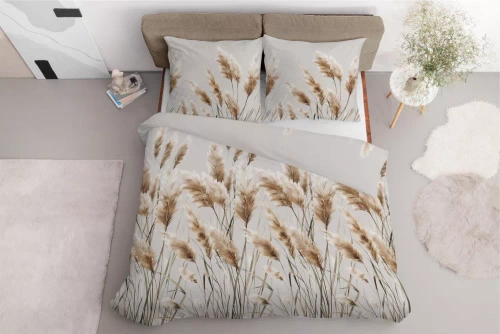 5329 B Satinbettwäsche Pampasgräser Detexpol grau