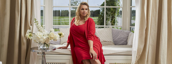 Song Damen 3/4 Ärmel Bademantel Italian Fashion - rot