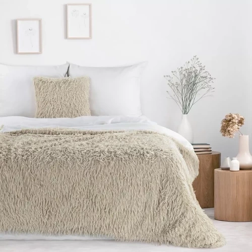 Adore Blanket, flauschige Felldecke, Eurocurtains, beige