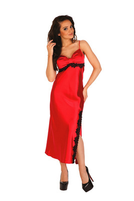 926 Kleoree Langes Nachthemd De Lafense - rot