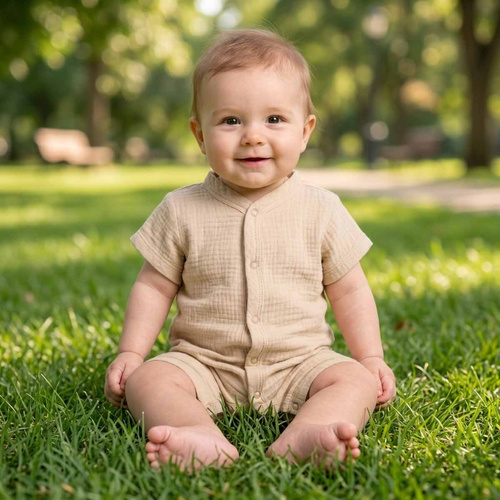 224212 Nicol Musselin Babystrampler aus Baumwolle, atmungsaktiv für den Sommer
