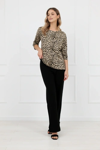 Damenbluse Kenia Italian Fashion Leopardenmuster 3/4 Ärmel