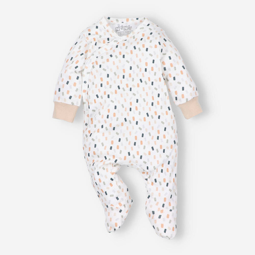 ABN-5327/KRE Umschlagstrampler aus Bio-Baumwolle Nini creme