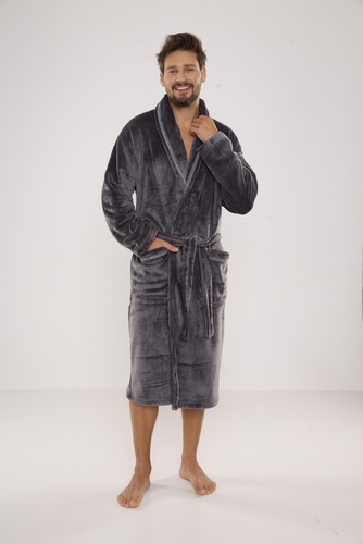 716 Rafael Herren Bademantel De lafense - graphit